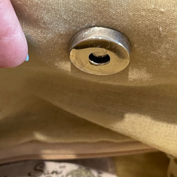 Awesome fabric and straw bag, special details, chains and leather! - Picture 7 of 7